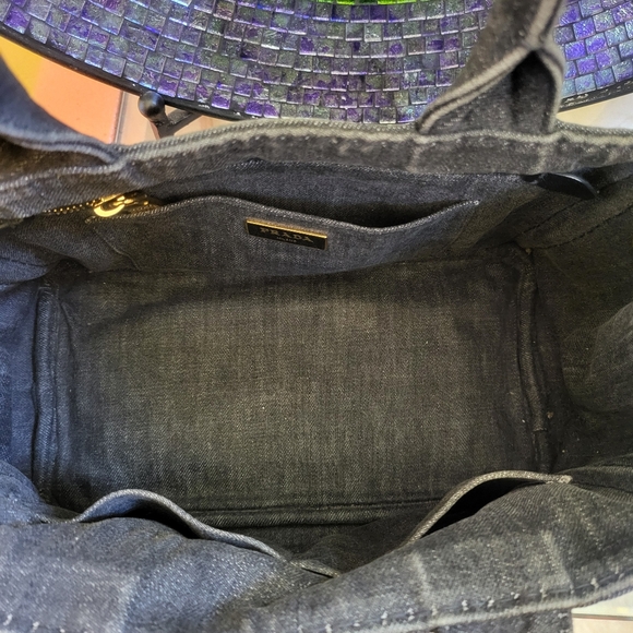 🔥Prada Canapa Logo Nero Denim tote. - Picture 7 of 15